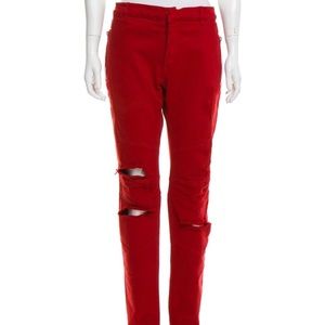 Red Balmain Jeans